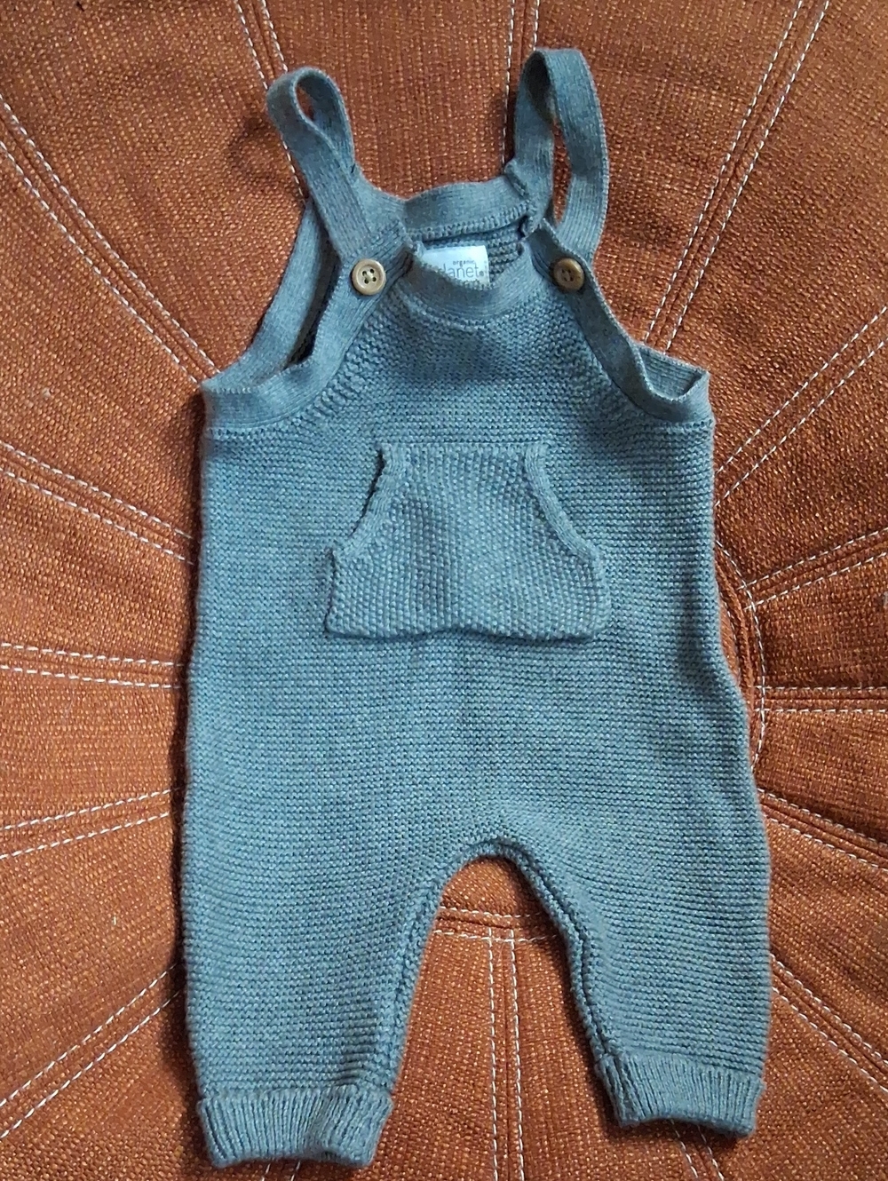 Carter's Teal Knit Baby Overalls with Pocket